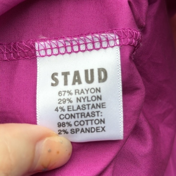 STAUD ‘Diam’ mock neck dress with ruffle hem, size Large - Picture 8 of 9